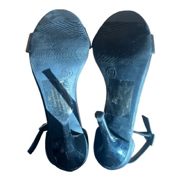 Mossino Black Open Toe Heels adjustable ankle straps Size 8.5 Women - Picture 6 of 7